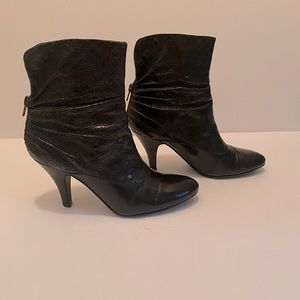 Black leather low calf boots from Nine West.